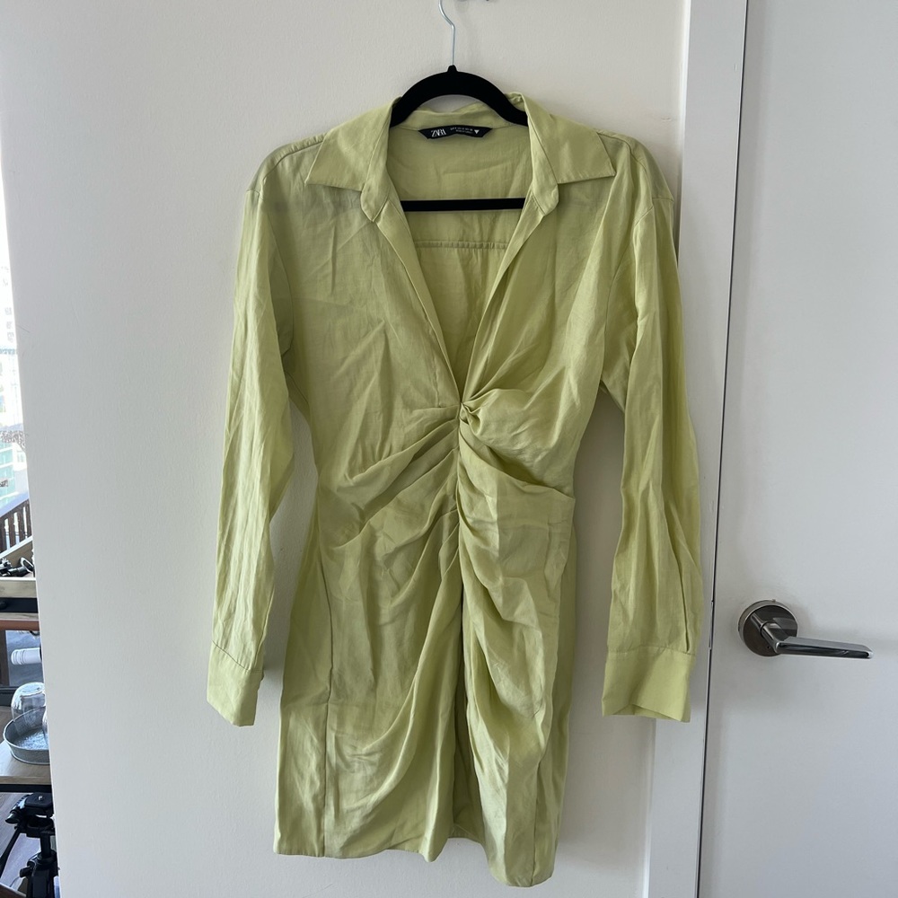 Zara Green Collared Dress